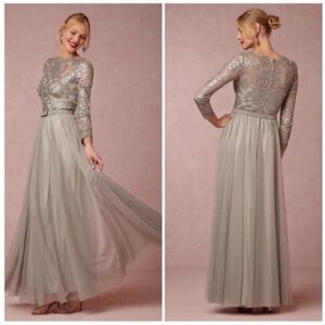 Tadashi Shoji Lucille Long Sleeve Sequin Gown NWT